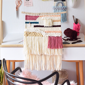 Neutral <strong>Boho</strong> Blush <strong>Wall</strong> <strong>Hanging</strong> on Driftwood rainbow Weaving Kids Room Decor - Product Image 3