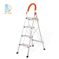Échelle de ménage pliable en aluminium, escalier légers et debout, 6 marches