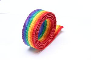 45mm màu đen và cầu vồng Spun Twill vải dây đeo 100% Polyester Nylon <span class=keywords><strong>PP</strong></span> cho túi vành đai băng - Product Image 4