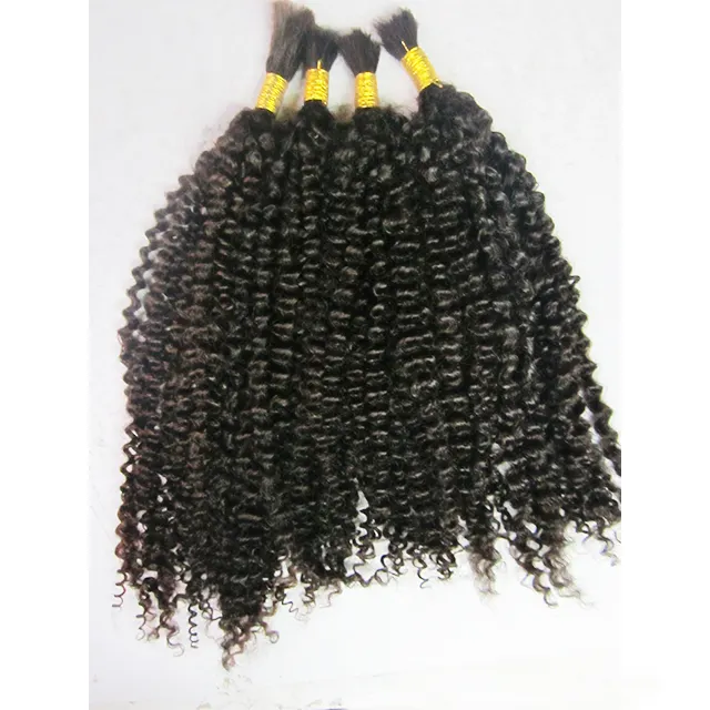 Extensiones de cabello humano trenzado Afro rizado