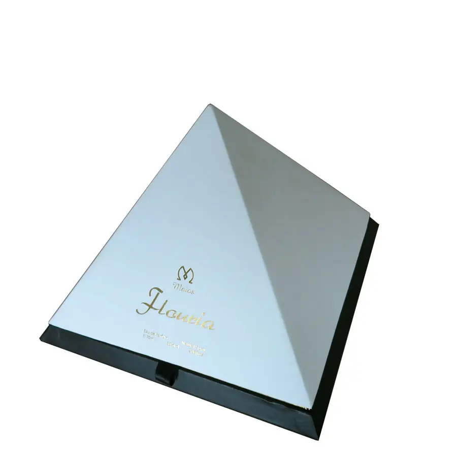 Luxus benutzer definierte Logo Karton Verpackung Design Geschenk Pyramide geformte Papier box für Kosmetik glas
