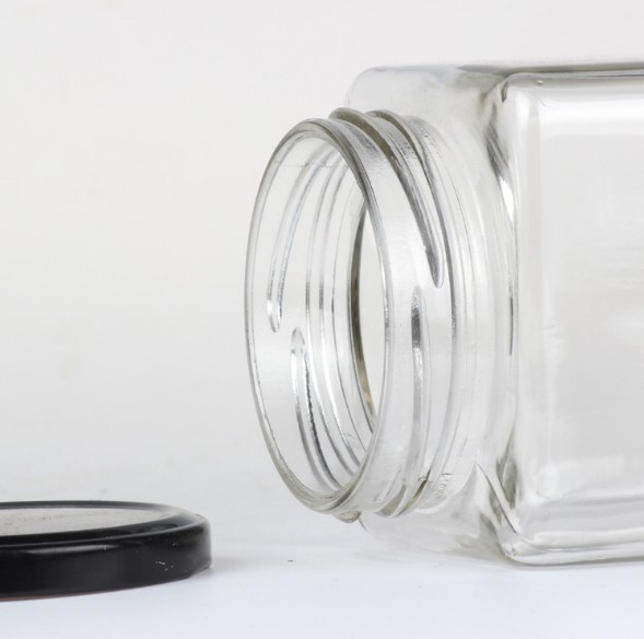 280ml Custom design recycled screw top clear food storage honey glass jar