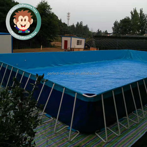 Bán Hot PVC <span class=keywords><strong>Inflatable</strong></span> Công Viên Nước Thiết Bị Trò Chơi Hình Chữ Nhật Khung Kim Loại Hồ Bơi Ngoài Trời - Product Image 6