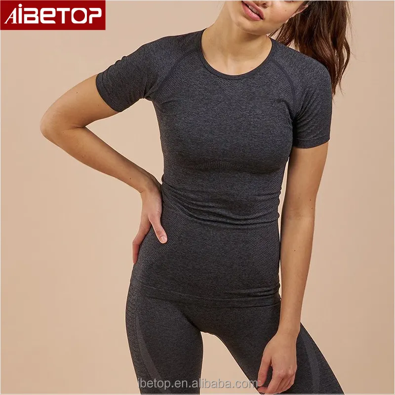 T-shirt vierge à coupe étroite pour femmes, vêtements de sport de base, élégants et décontractés, à la mode, OEM, nouvelle collection