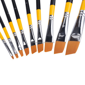 Ensemble de pinceaux à peinture pour artiste à poils synthétiques rigides à manche en bois, très vendu, pour peinture acrylique, gouache, aquarelle, peinture faciale - Product Image 3