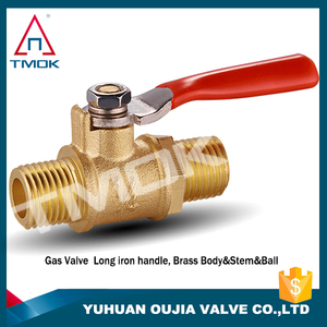 Bola de latón gas vavle <span class=keywords><strong>todo</strong></span> pulgadas de largo mango de hierro rojo Paso total de petróleo y gas rosca hembra hecho en Zhejiang - Product Image 2