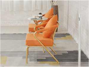 2025 thiết kế sang trọng Đồ nội thất hiện đại nhà khách sạn ban công Salon Vòng Vàng chân kim loại cao cấp Thanh cà phê bàn trà và Ghế bộ - Product Image 5