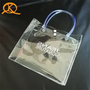 Sac à main transparent en pvc, avec bouton, personnalisé, 50 unités