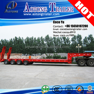 QINGDAO AOTONG 2 tamaño opcional semi camión <span class=keywords><strong>de</strong></span> <span class=keywords><strong>dos</strong></span> <span class=keywords><strong>ejes</strong></span> <span class=keywords><strong>de</strong></span> servicio pesado <span class=keywords><strong>ejes</strong></span> cama baja remolque <span class=keywords><strong>para</strong></span> la venta - Product Image 4