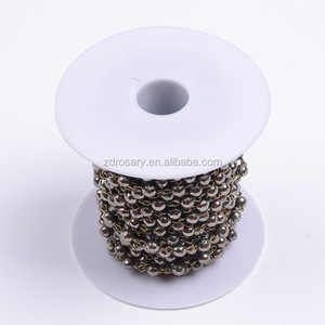 Bronzo antico Filo Avvolto Catena Rotoli Ematite Naturale Del Branello Del Rosario Link Preziosa Collana di Pietra per D I Y - Product Image 5