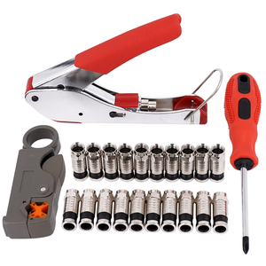 דחיסת כלי RCA RG6 RG59 F מחבר בורג נהג הולם כבל לשדל קואקסיאלי מלחץ קיט - Product Image 1