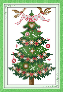NKF Cây Giáng Sinh Dễ Dàng Diy Năm Mới Quà Tặng Cho Cross Stitch Kit Miễn Phí Vận Chuyển Dệt & Vải Top Chất Lượng Vải Dày - Product Image 2