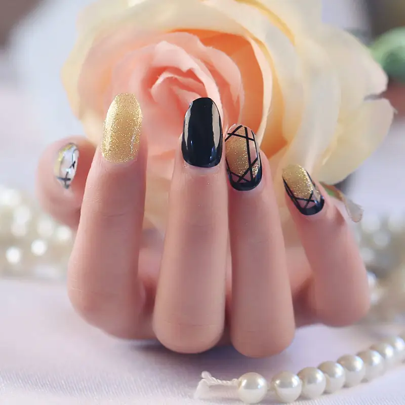 2024 popular nail art wraps mixed design glitter nail wraps