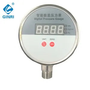 GINRI مقياس الضغط الرقمي-0.1-0.1Mpa مكنسة من الفولاذ المقاوم للصدأ قياس ضغط المياه الغاز النفط