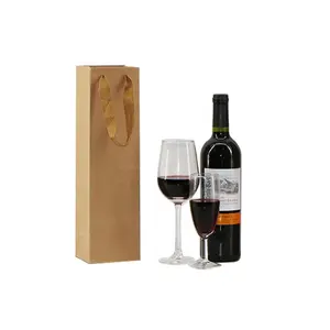 2018 new creative paper packaging bags paper gift box with gift holder wine packing