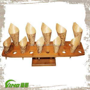 Stylish Portable Bamboo Food Holder with Holes Versatile <b>Tabletop</b> <b>Display</b> for Fresh Produce & Appetizers - Product Image 4