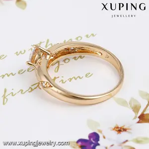 Xuping Bague de fiançailles pour femme, grosses bagues en diamant, bijoux en or 18 carats, prix bon marché, 13959