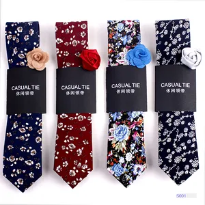 Commercio all'ingrosso Shengzhou cina moda Casual Casual floreale lino magro cravatta Mens Coloful cotone fatto a mano stampato cravatte economiche