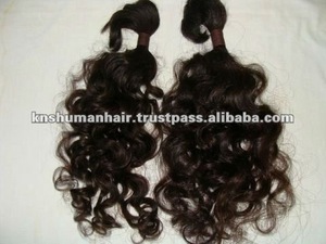Wholesale Natural Wavy 100% Unprocessed Virgin Remy Hair Single Donor Cuticle Aligned Bulk Human Hair From India - Product Image 2