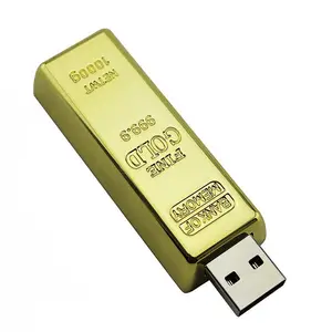 Electronic products Shenzhen factory metal gold bar usb memoria drives metal golden usb memory stick drives metal usb flash disk