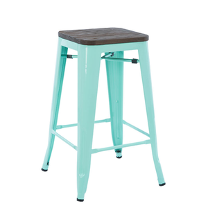 Counter <strong>Stool</strong> Chairs Dining Room Wood Seat Iron Chair <strong>Metro</strong> No Back Metal <strong>Bar</strong> <strong>Stool</strong> Set - Product Image 1