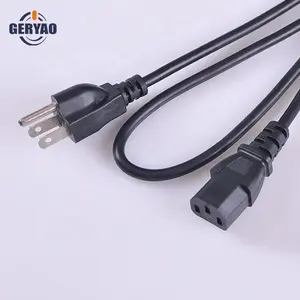 American USA standard 3 core round electric power cord with male and female plug, AC power connector