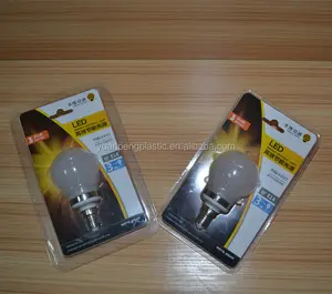 Personalizado doble embalaje de la tarjeta blister para bombillas led doble de la ampolla de embalaje de plástico transparente con tarjeta