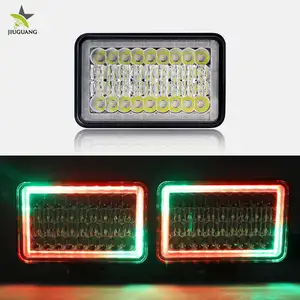 Vuông Điện cao Đèn Xe Tải Đa Màu Sắc Thay Đổi 5 inch 4x6 <span class=keywords><strong>Led</strong></span> Đèn Pha RGB - Product Image 1
