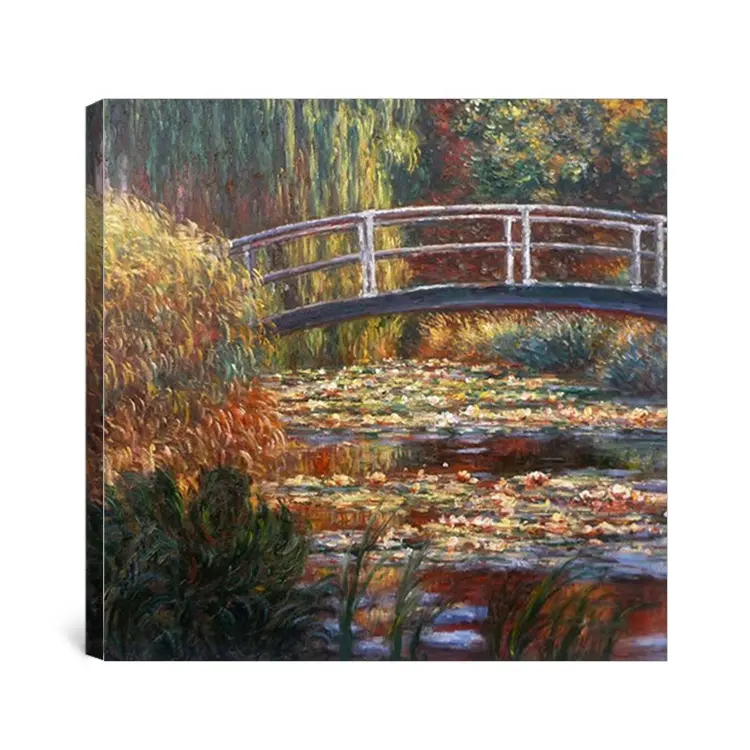 สะพานญี่ปุ่น Claude Monet การทำสำเนาภาพสีน้ำมันที่มีชื่อเสียง
