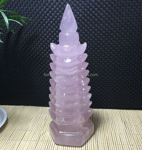 Cristal De Cuarzo rosa Torre de WenChang Feng Shui Chino Artículos de Tapicería - Product Image 1