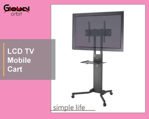 Support de téléviseur plasma moderne en métal perdurable support de télévision à hauteur réglable avec roues pour salon appartement - Product Image 4