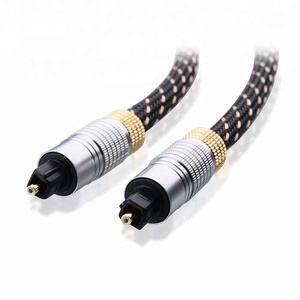 High Quality Toslink <strong>Cable</strong> (Toslink <strong>Optical</strong> <strong>Cable</strong>/<strong>Digital</strong> <strong>Optical</strong> Audio <strong>Cable</strong>) 6 Feet with Metal Connectors and Braided Jacket - Product Image 2