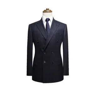 现代修身定制 70% 羊毛最新设计男士婚礼套装顶级品牌 2 件外套男士西装