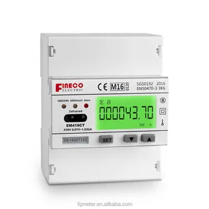 EM418 230V 10(10) อิเล็กทรอนิกส์ดิจิตอลเฟสเดียว Muli-ราคา Kwh เมตร