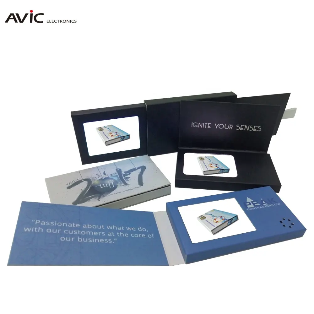 2.4 inch Lcd invitation Slide video business brochure greeting card for christmas gifts