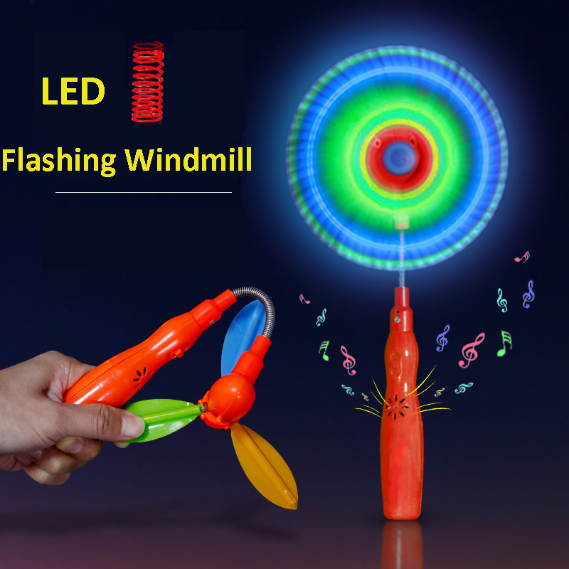 Креативная игрушка для детей, тематический парк с мигающим светом и светодиодной подсветкой, вращающаяся музыка, ветряная мельница в форме полосы, детская игрушка для игр, подарок, ветряная мельница