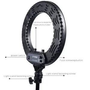 Novo modelo LF-R360 LED ring Light 12 polegadas Lâmpada Maquiagem com Espelho de Alta CRI LEVOU 5800K Câmera Tripé Foto estúdio de Vídeo Lâmpada