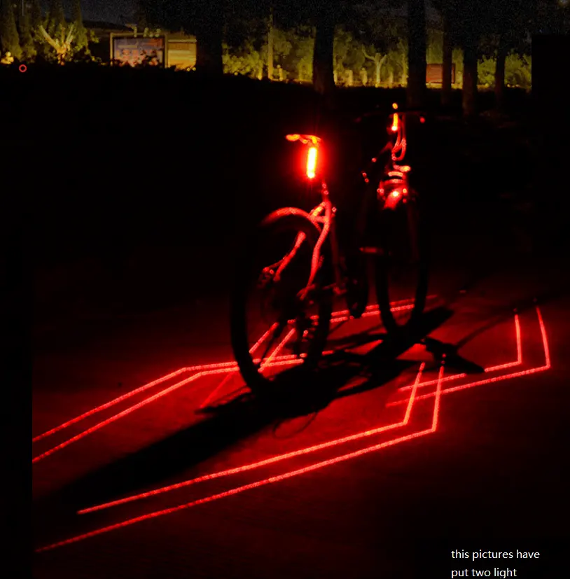 Promotional 6 Modes USB Rechargeable Rear Bike Light Laser Function Bicycle Laser Tail Light
