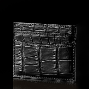 Portacarte di Credito in Vera Pelle di <span class=keywords><strong>Coccodrillo</strong></span> con Scomparti e Tasche, Senza Chiusura - Product Image 3