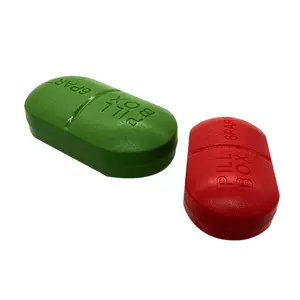 Portable candy color plastic min storage box / cute pill case / 6 compartments medicine box