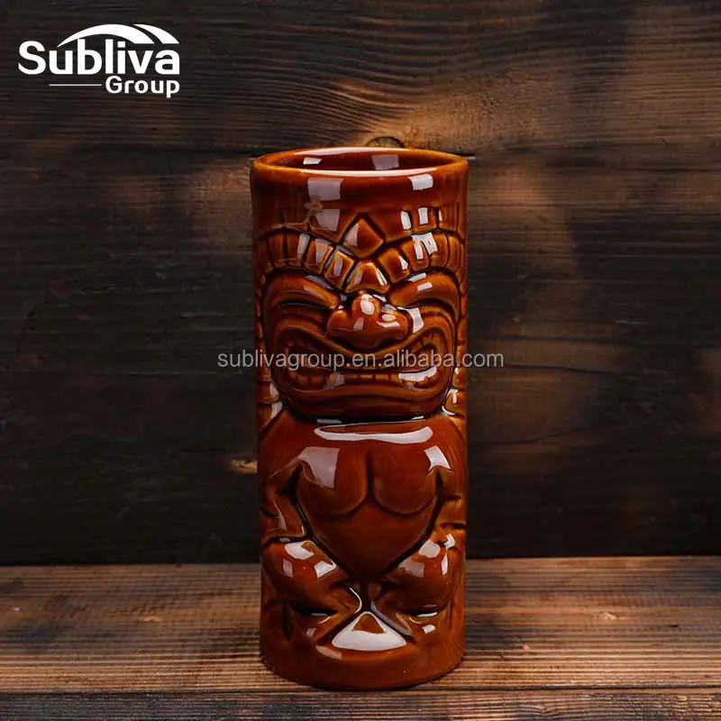 Seramik silindir Tiki kupa 330ml