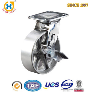 China-Fabrik OEM Schwerlast Industrie-Rolle-PU-Rolle 8 Zoll feste Rolle Trolley-Rad - Product Image 5