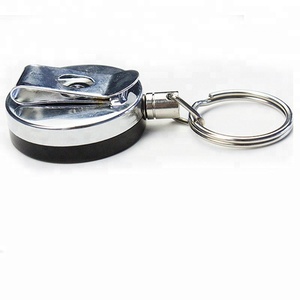 エクストラヘビーデューティー4cmステンレス鋼ワイヤーケーブル<span class=keywords><strong>PVC</strong></span>ケーブルバッジリールIDカードパスキーネームカードホルダー、バッククリップ付き