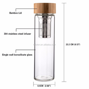 Transparent Tea Infuser Tumbler Coffee Brewer Fruit Infusion Glass <strong>Water</strong> <strong>Bottle</strong> <strong>Filter</strong> 16oz Reusable Eco-Friendly for Wedding - Product Image 1