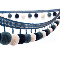 Frange à pompon en coton de haute qualité, vente directe d'usine