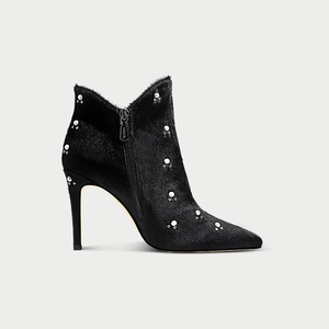 Botas de pelo de caballo negro con perlas para <span class=keywords><strong>mujer</strong></span>, modelo a la moda, nuevo, invierno, 2018 - Product Image 3
