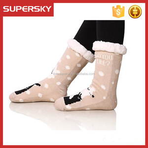 T328 calzini di <span class=keywords><strong>lana</strong></span> da <span class=keywords><strong>donna</strong></span> calzini invernali addensati caldi calzini a pantofola lavorati a maglia da casa - Product Image 3