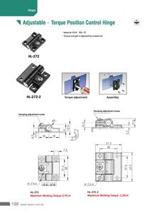 Charnières industrielles réglables en plastique POM HL-272, amortissement constant, résistance à l'angle, contrôle de la position, friction, maintien, couple de torsion - Product Image 3