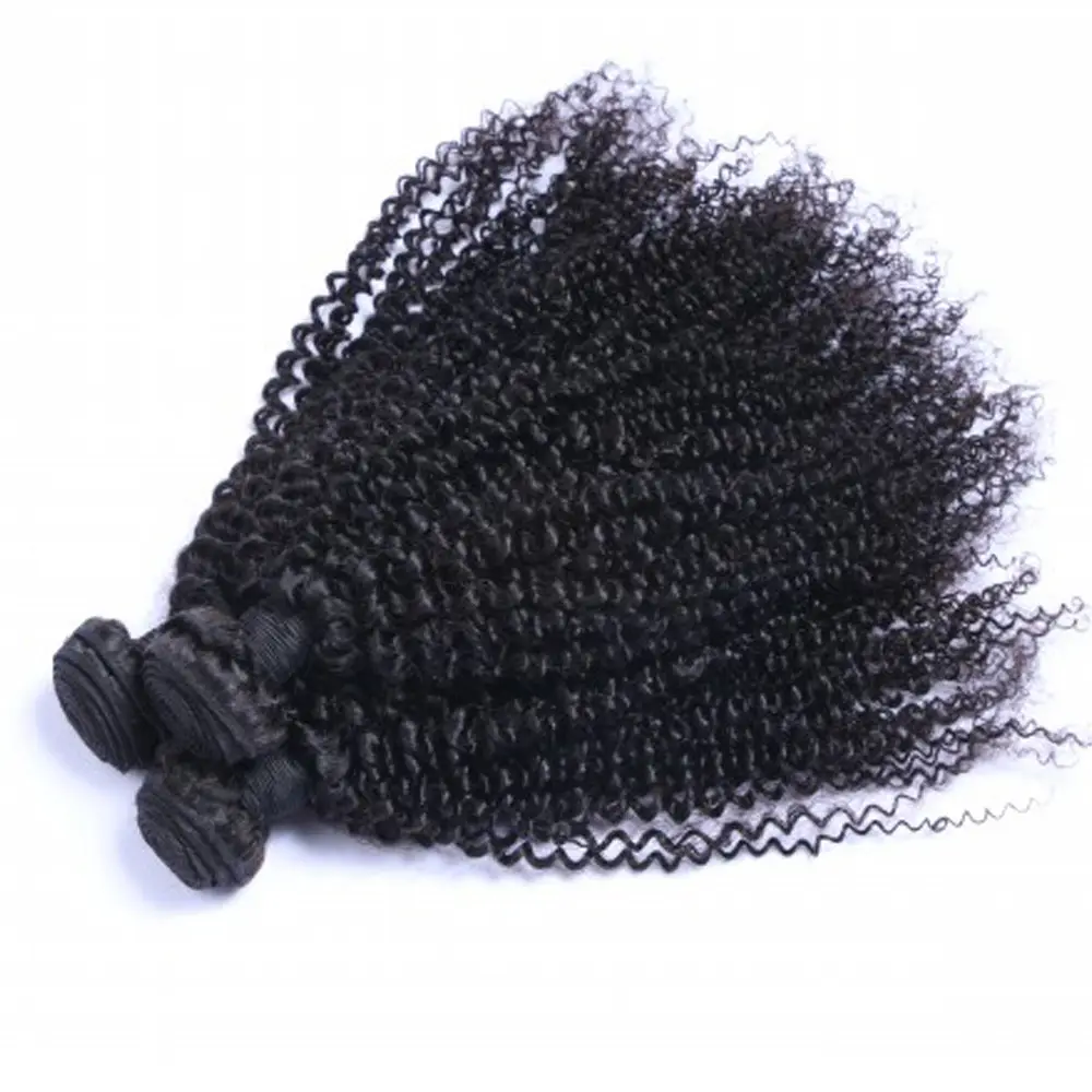 4c Afro kinky curly human hair weave double drawn virgin hair extensions