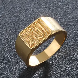 Vnox — bague en métal pour hommes et femmes, style musulman, Allah, turc, islamique, moyen-orient, cadeau, bijoux